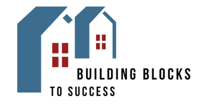 logo with 2 homes and windows with the words Building Blocks to Success