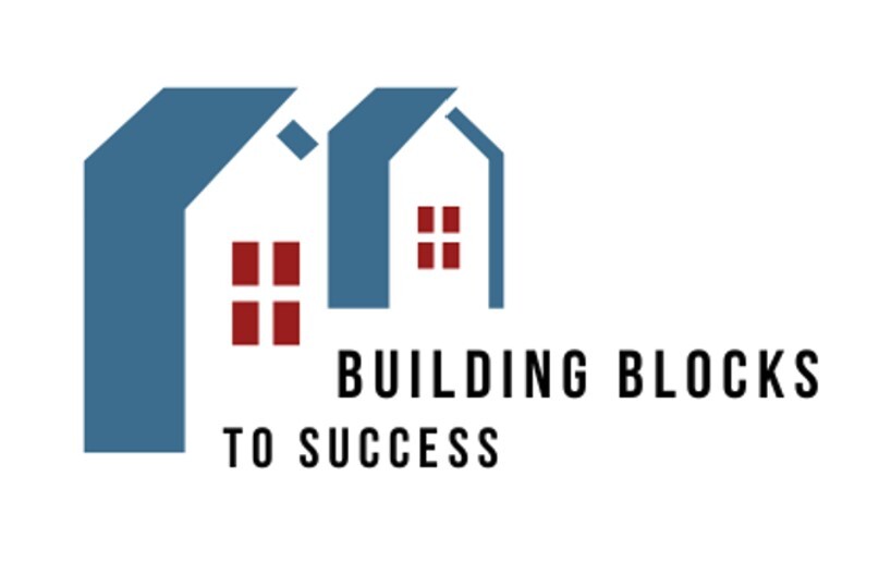 logo with 2 homes and windows with the words Building Blocks to Success